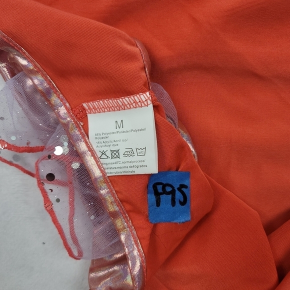 NWOT coral shiny cosplay cutout onepiece w/ heart - Picture 5 of 5